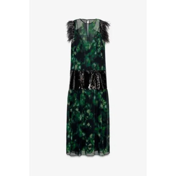 ZARA LIMITED EDITION COMBINATION PRINTED DRESS - Picture 7 of 9